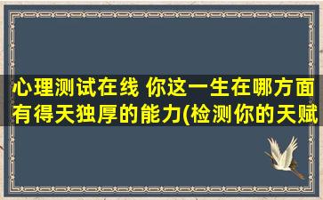 心理测试在线 你这一生在哪方面有得天独厚的能力(检测你的天赋：找出你独一无二的潜能)